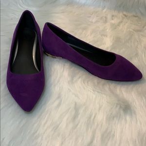 Gorgeous Faux Suede Purple Flats